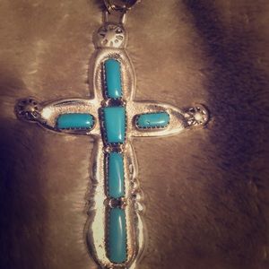 Turquoise cross pendant